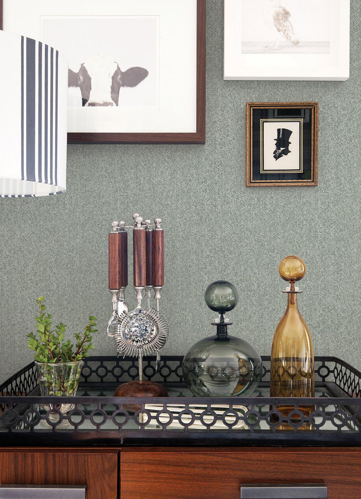 A-Street Prints Ashbee Tweed Green Wallpaper