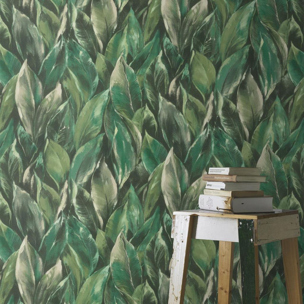 Brewster Home Fashions Maclayi Banana Leaf Green Wallpaper