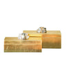 Couture Rose Gold Leaf & Gold Leaf Finish, With A Natural Quartz Handle. Astoria Quartz Rectangular Boxes [Set Of 2]