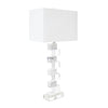 Couture Clear Crystal And White Marble Jacobs Table Lamp