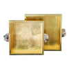 Couture Astoria Quartz Square Trays [Set Of 2] Natural Quartz , Rose Gold Leaf And Gold Leaf Decorative Accent