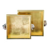 Couture Natural Quartz , Rose Gold Leaf And Gold Leaf Astoria Quartz Square Trays [Set Of 2]