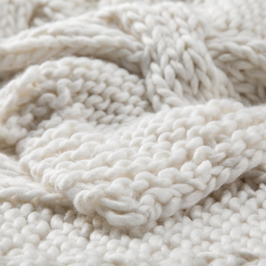 Jaipur Living Koen Ivory Knit Throw