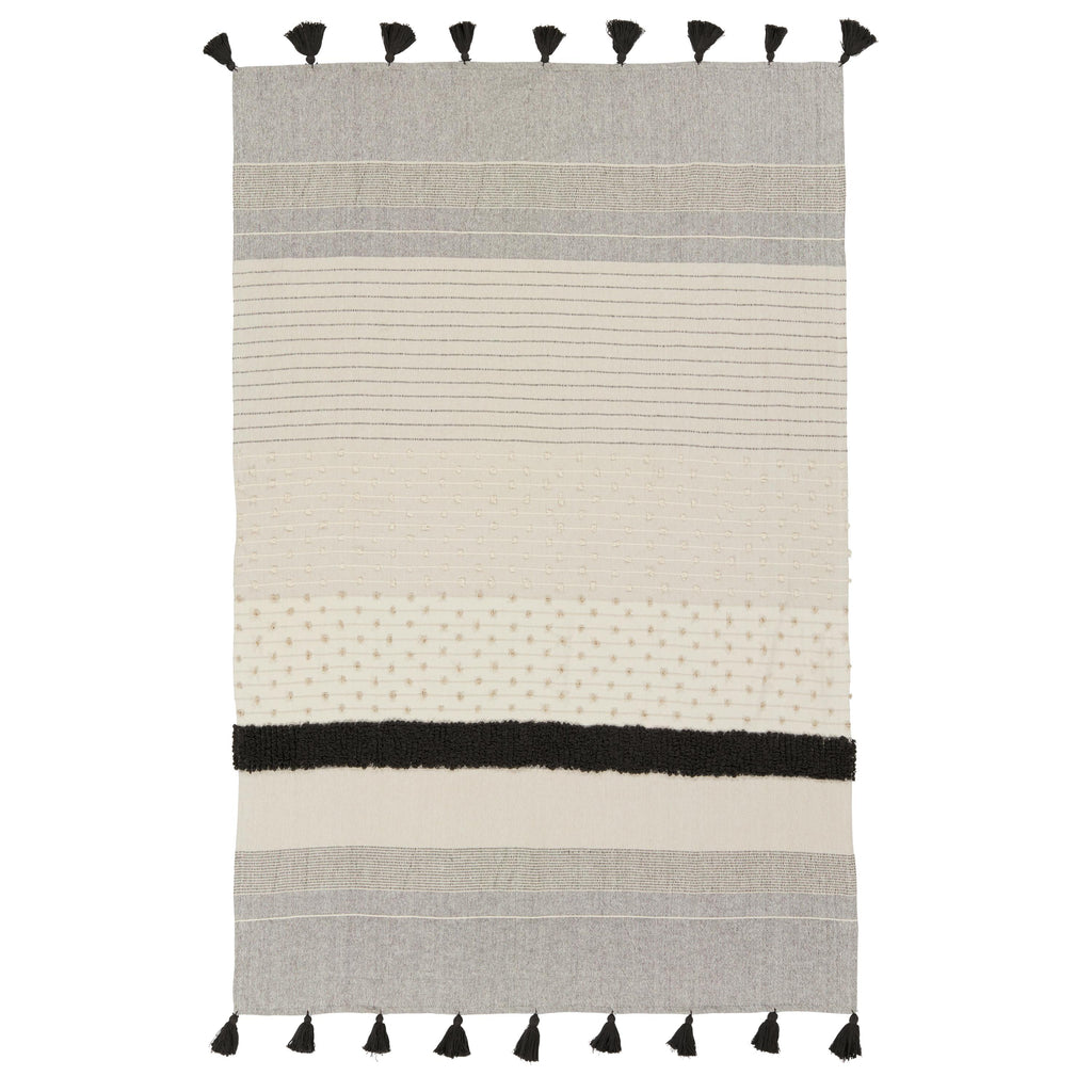 Jaipur Living Sur Striped Gray/ Ivory Throw