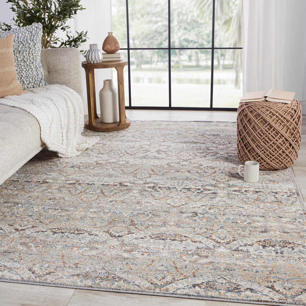 Vibe By Jaipur Living Edlynne Damask Light Gray/ Light Blue Area Rug (8'X10')