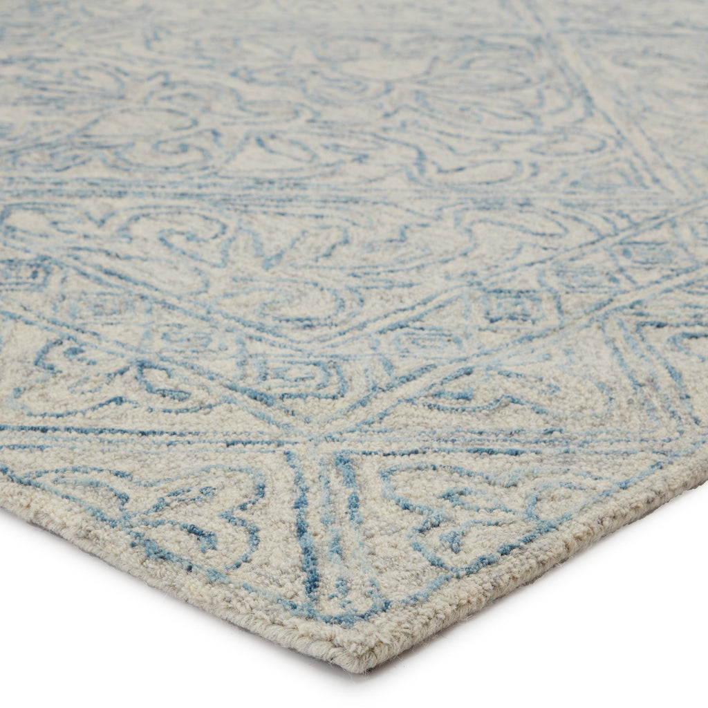 Jaipur Living Carmen Handmade Trellis Blue/ Light Gray Area Rug (5'X8')