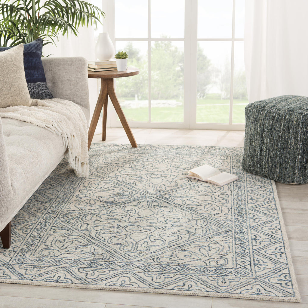 Jaipur Living Carmen Handmade Trellis Blue/ Light Gray Area Rug (5'X8')