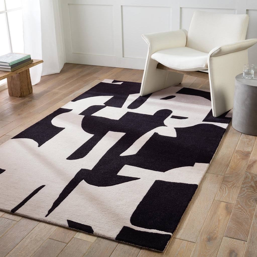 Jaipur Living Noverre Handmade Abstract Black/ Cream Area Rug (10'X14')