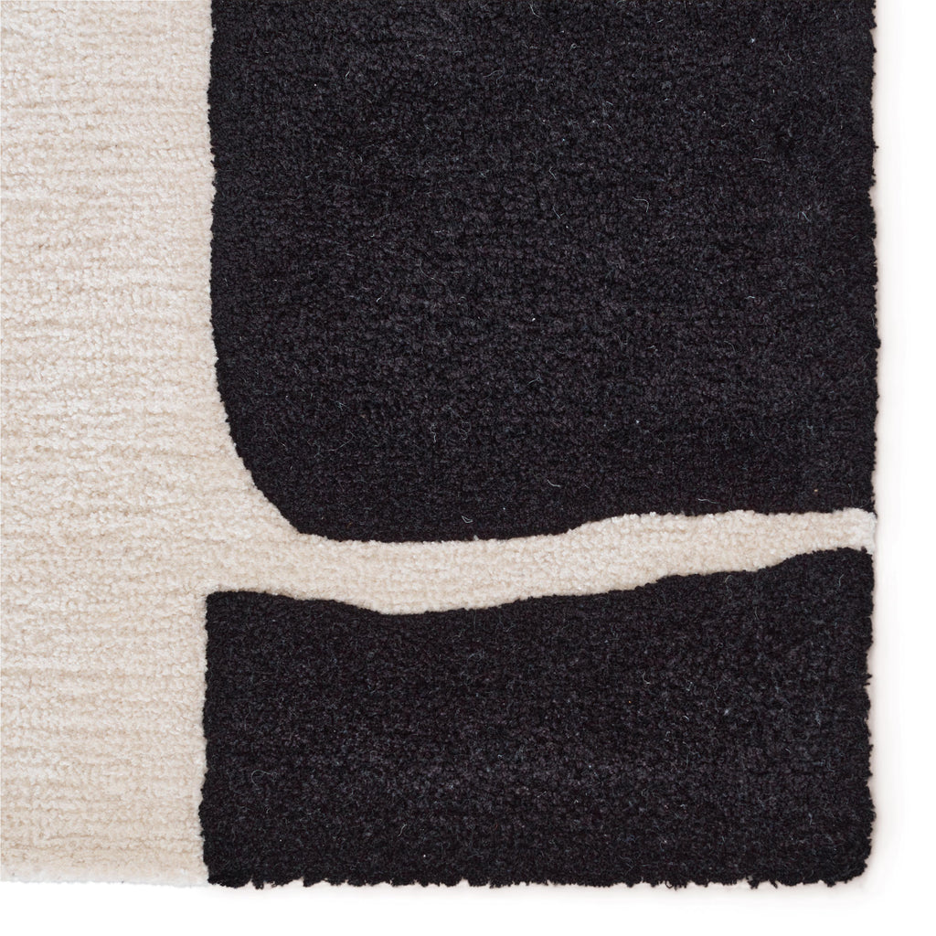 Jaipur Living Noverre Handmade Abstract Black/ Cream Area Rug (5'X8')