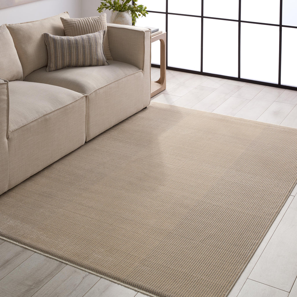 Jaipur Living Xavi Striped Taupe/ Light Gray Area Rug (5'X7'6")