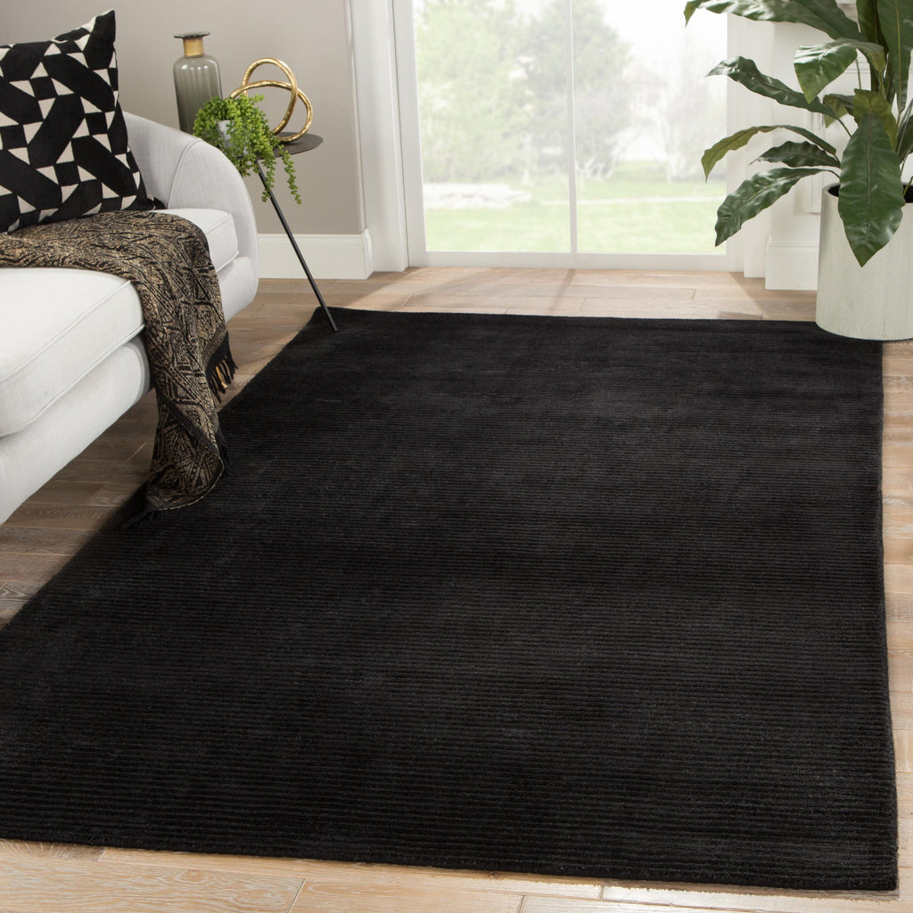 Jaipur Living Basis Handmade Solid Black Area Rug (8'X10')