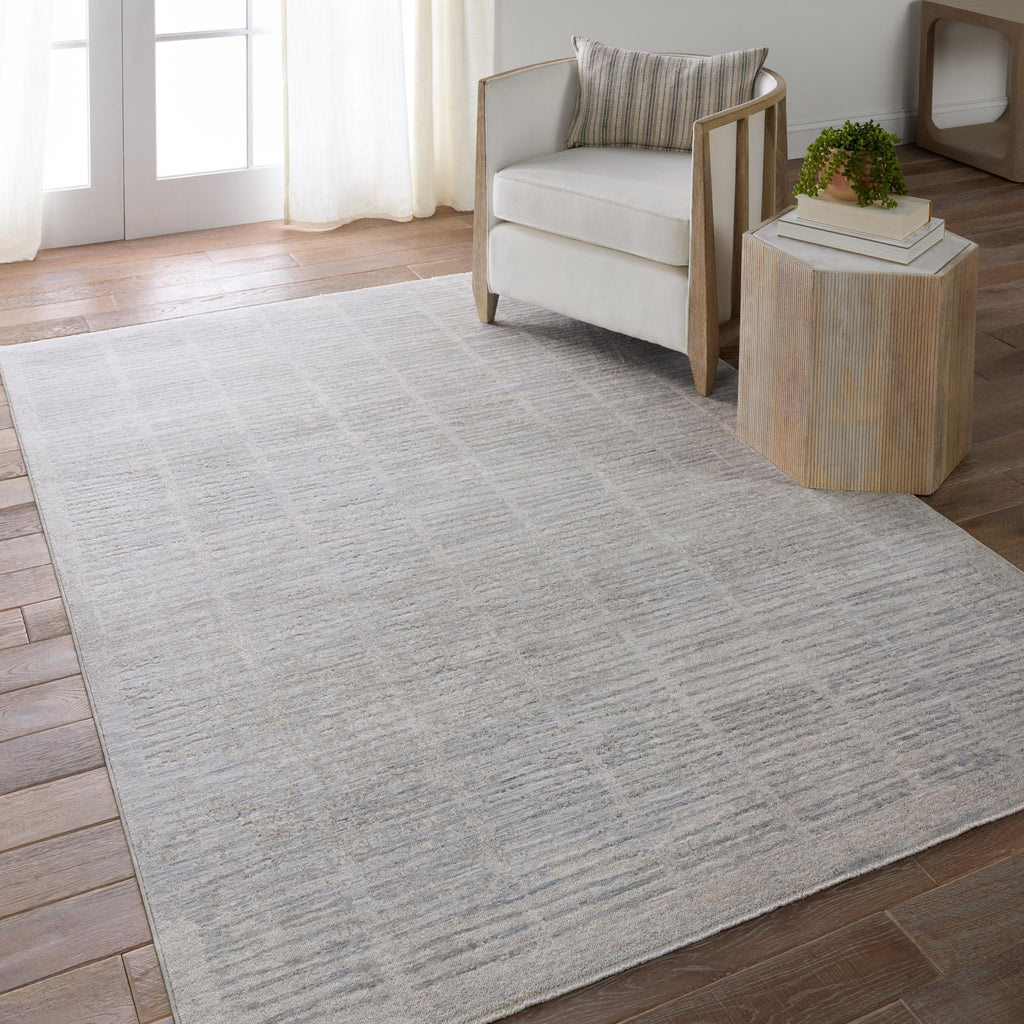 Jaipur Living Dounia Striped Light Gray/ Blue Area Rug (5'X8')