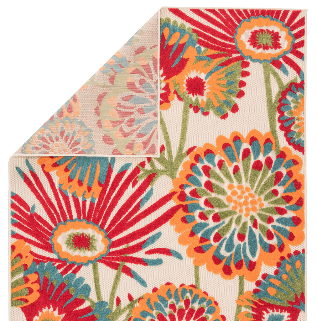 Jaipur Living Balfour Indoor/ Outdoor Floral Red/ Multicolor Area Rug (5'3"X7'6")