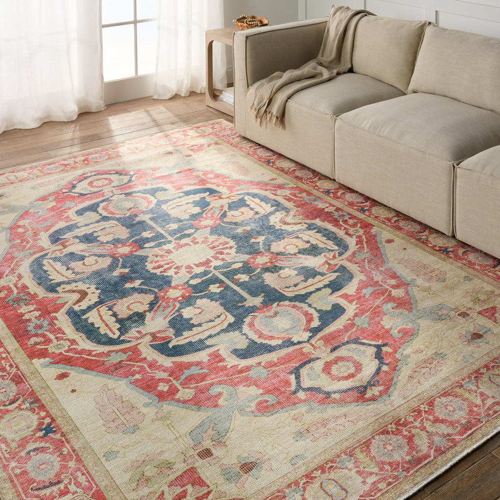 Jaipur Living Kadi Medallion Red/ Blue Area Rug (5'X8')