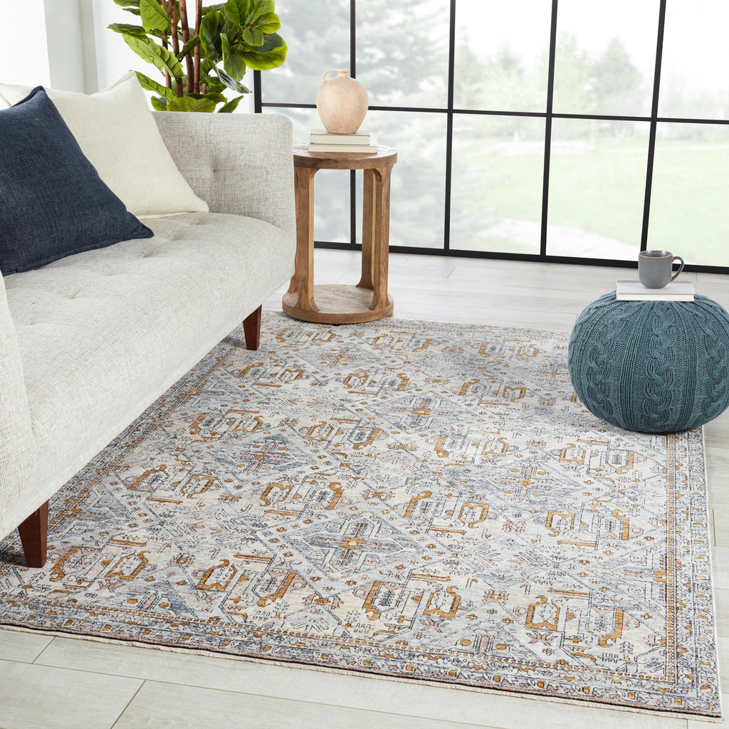 Jaipur Living Lucere Trellis Blue/ Gold Area Rug (4'X6')