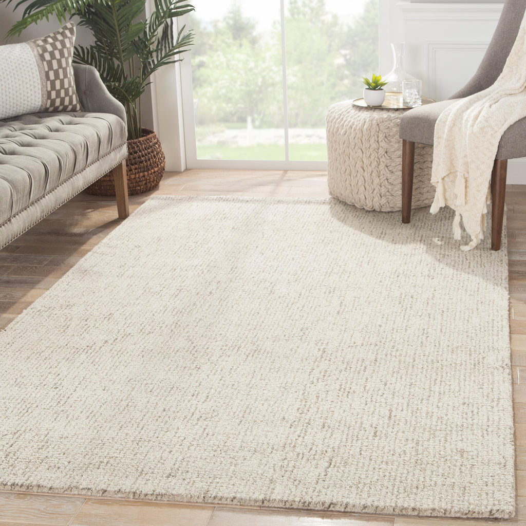 Jaipur Living Oland Handmade Solid White/ Brown Area Rug (9'6"X13'6")