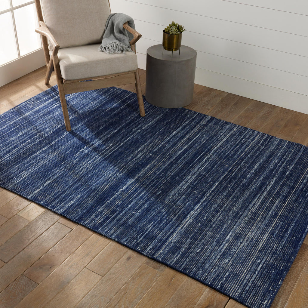 Jaipur Living Danan Indoor/ Outdoor Solid Navy/ Cream Area Rug (4'X6')