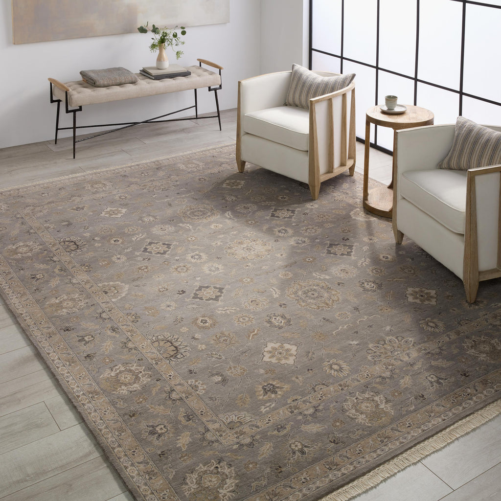 Jaipur Living Riverton Hand-Knotted Medallion Gray/ Tan Area Rug (9'X12')