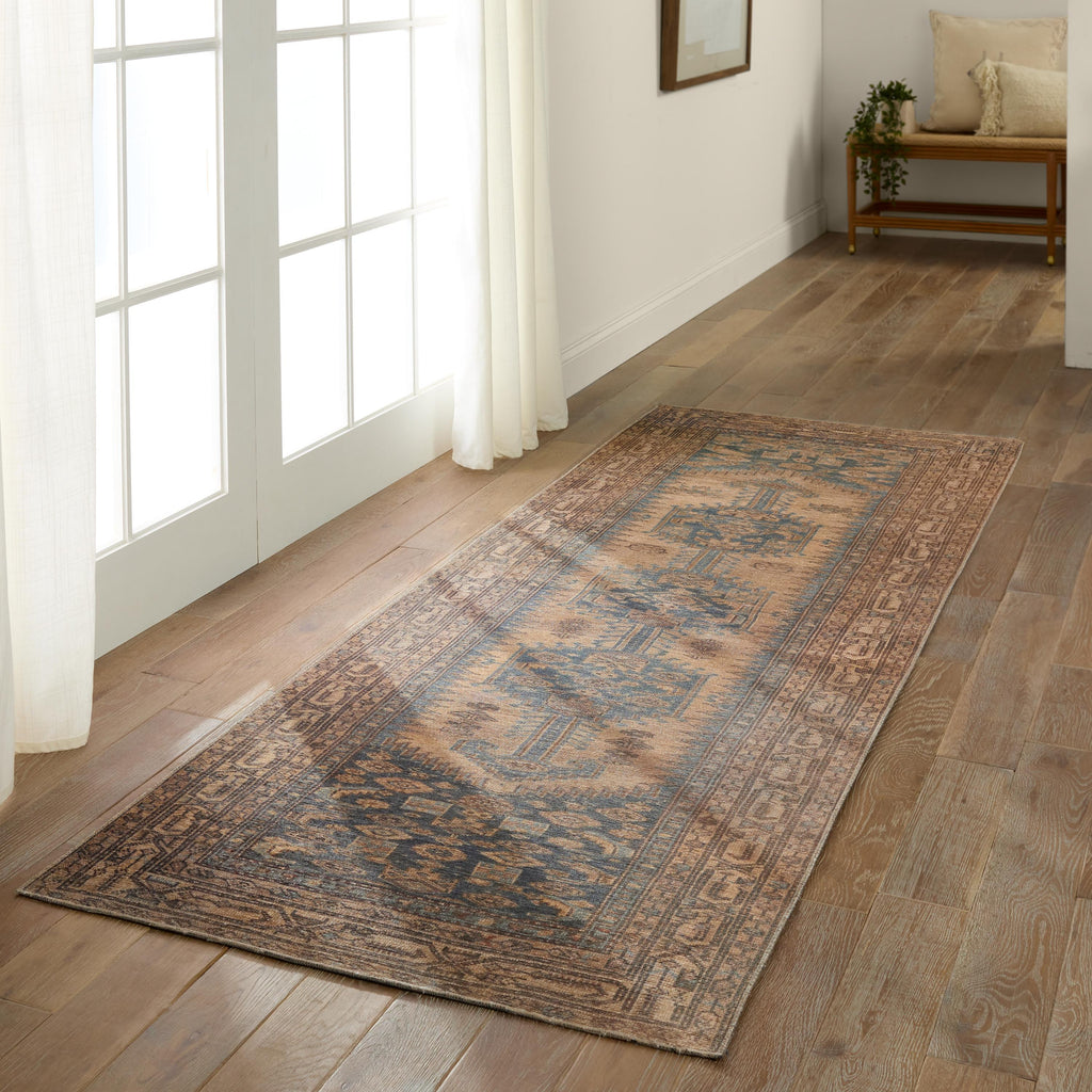 Jaipur Living Reeves Medallion Brown/ Blue Area Rug (2'X3')