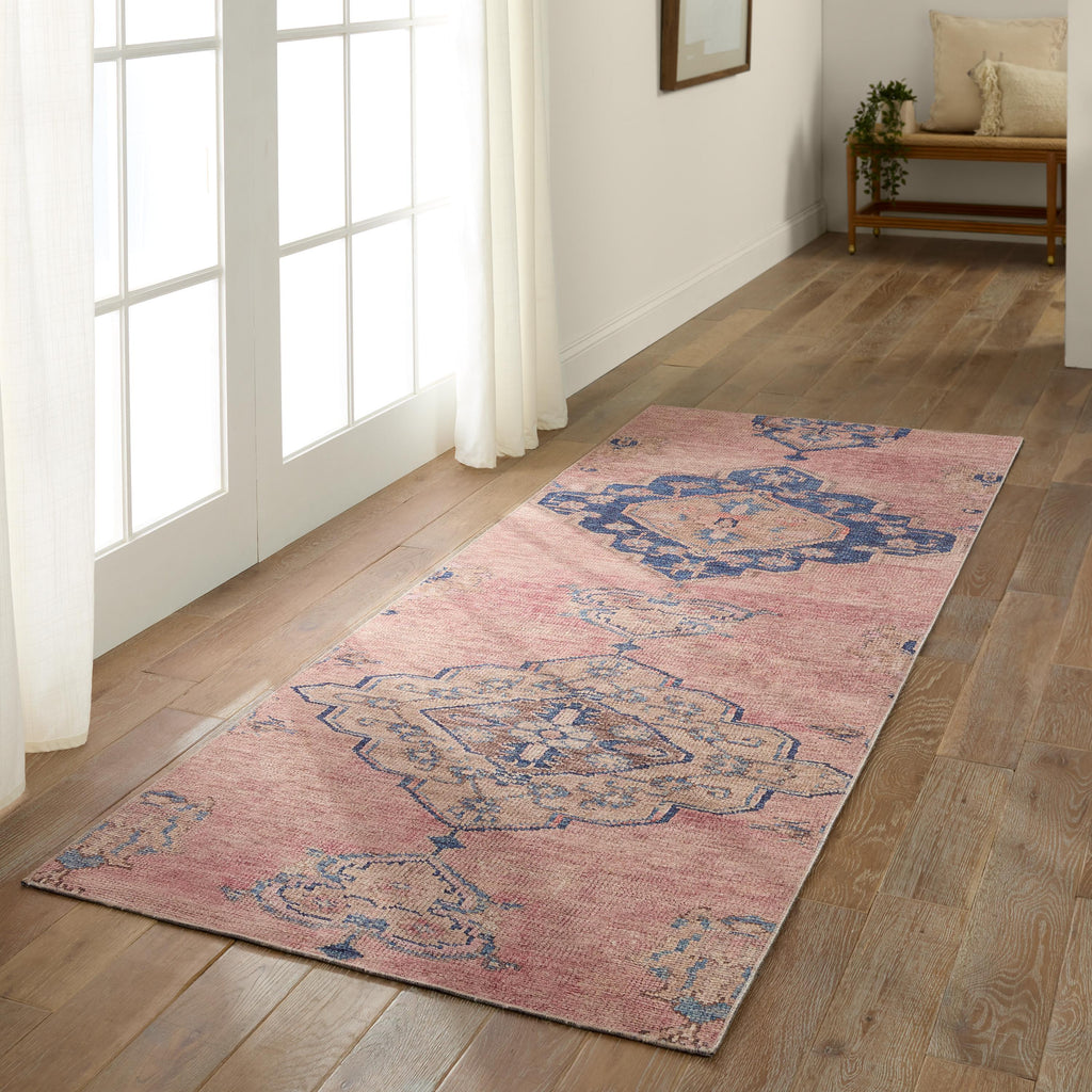 Jaipur Living Clanton Medallion Pink/ Blue Runner Rug (3'X12')