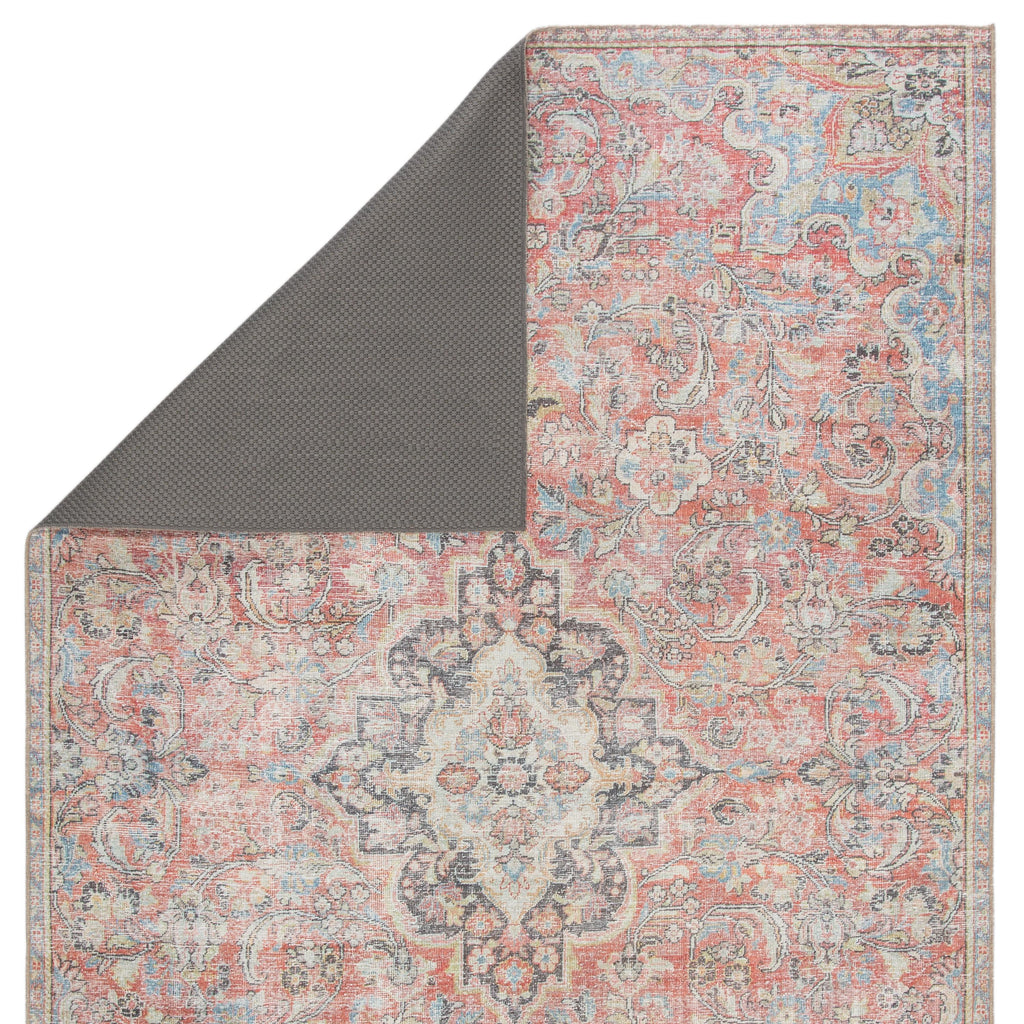 Jaipur Living Foix Indoor/ Outdoor Medallion Red/ Light Blue Area Rug (5'X7'6")