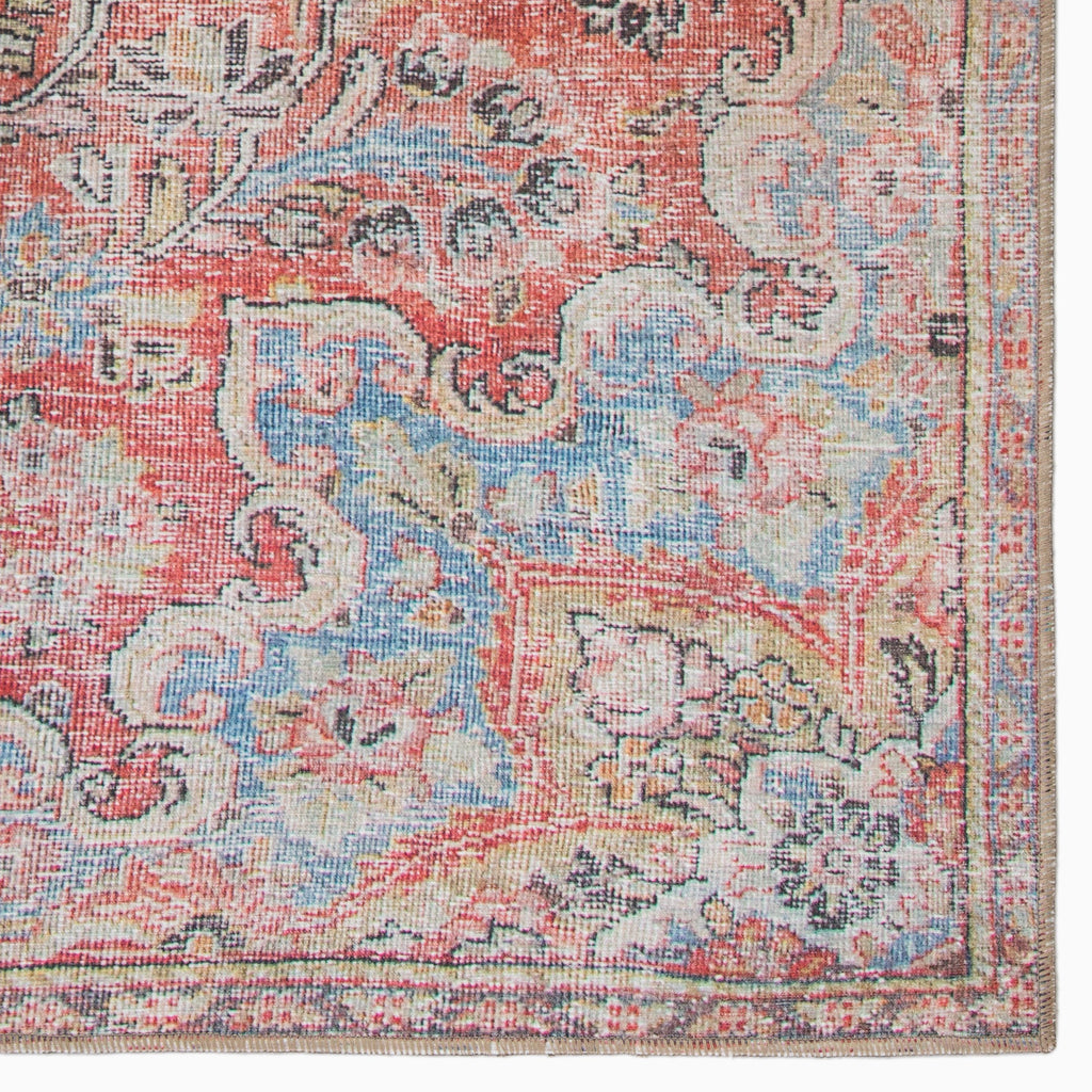 Jaipur Living Foix Indoor/ Outdoor Medallion Red/ Light Blue Area Rug (5'X7'6")