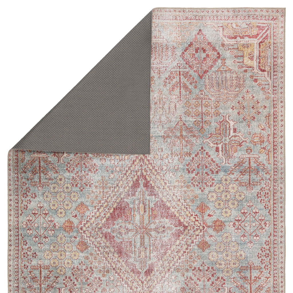 Jaipur Living Kendrick Indoor/ Outdoor Medallion Sky Blue/ Pink Area Rug (2'X3')