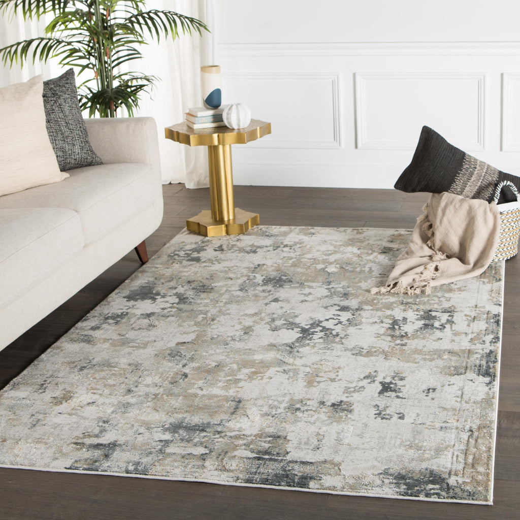 Jaipur Living Lynne Abstract White/ Slate Area Rug (5'3"X7'6")