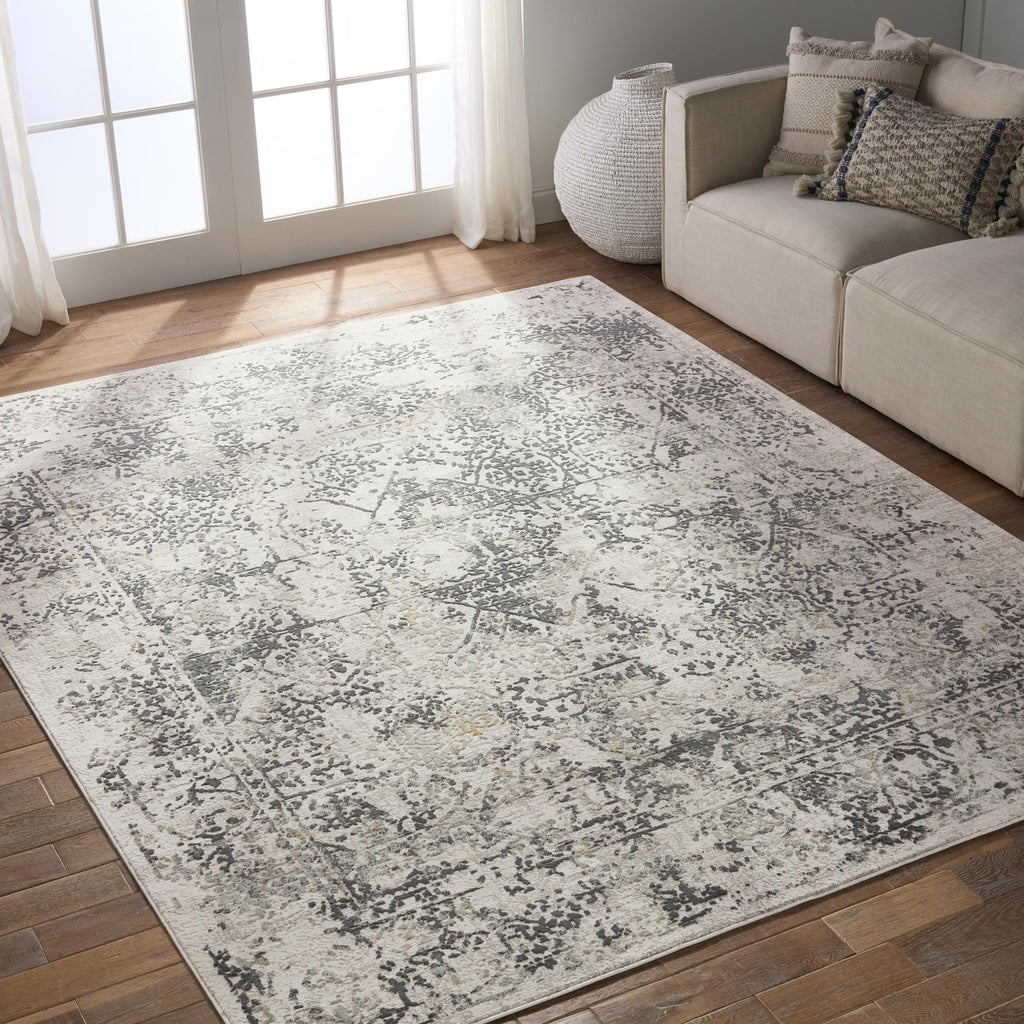 Jaipur Living Yvie Abstract White/ Gray Area Rug (5'3"X7'6")