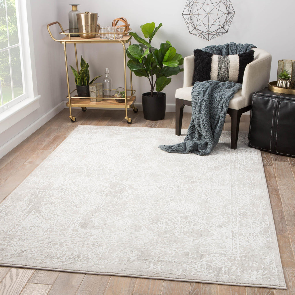 Jaipur Living Lianna Abstract Silver/ White Area Rug (5'3"X7'6")