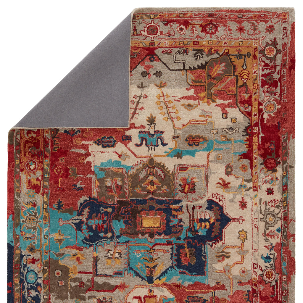 Jaipur Living Lilith Handmade Medallion Red/ Aqua Area Rug (8'X10')