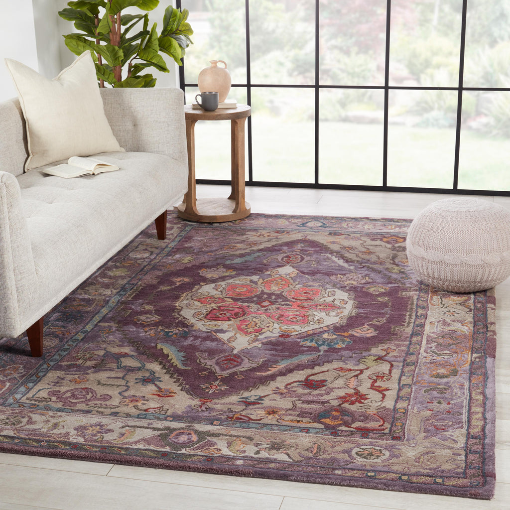 Jaipur Living Raisa Handmade Medallion Purple/ Gray Area Rug (5'X8')