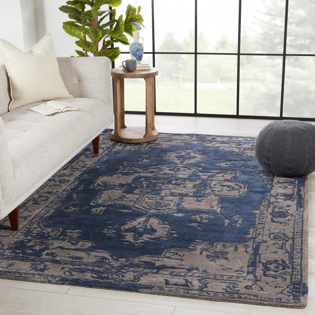 Jaipur Living Alvea Handmade Medallion Blue/ Gray Area Rug (8'X10')