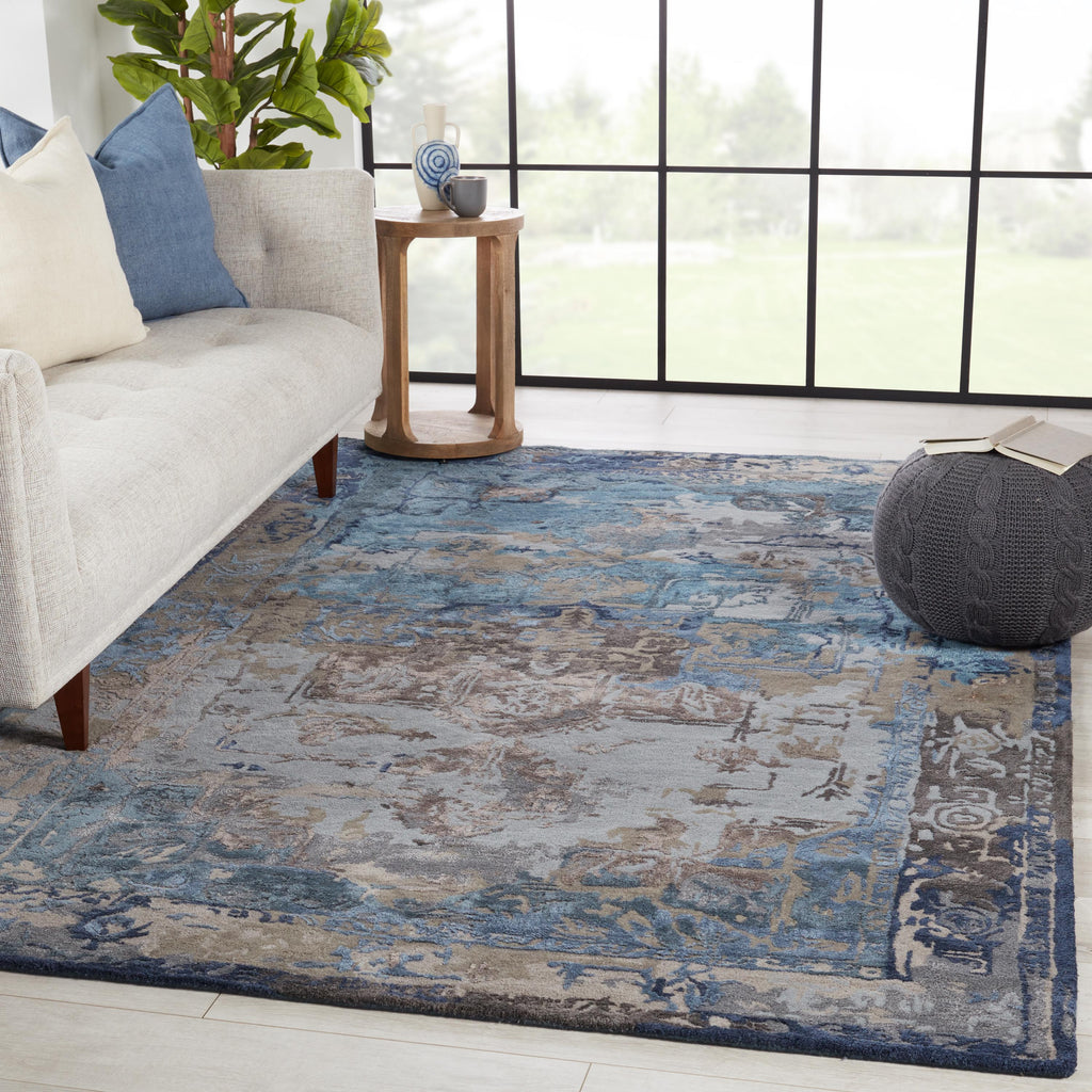 Jaipur Living Margot Handmade Medallion Blue/ Gray Area Rug (10'X14')