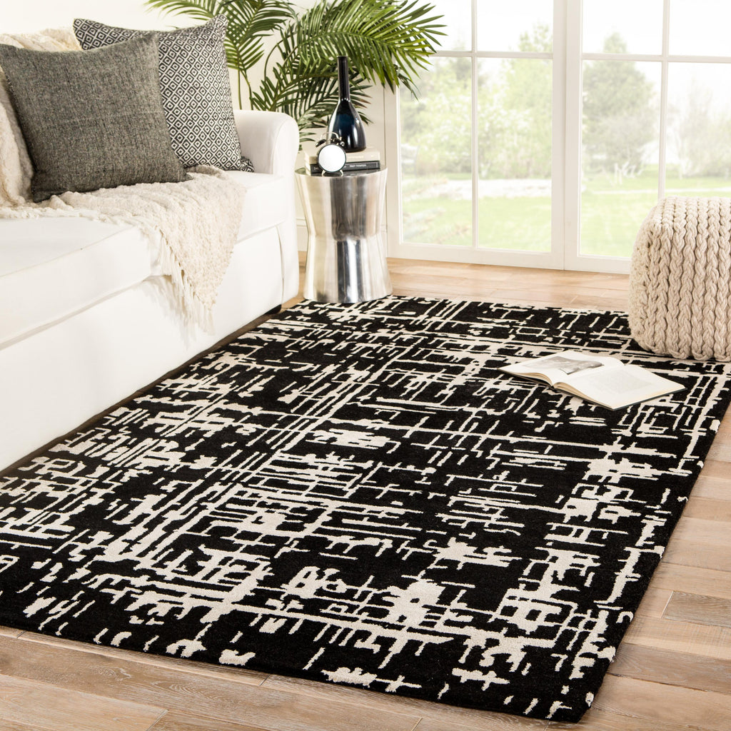 Jaipur Living Pals Handmade Trellis Black/ Cream Area Rug (5'X8')