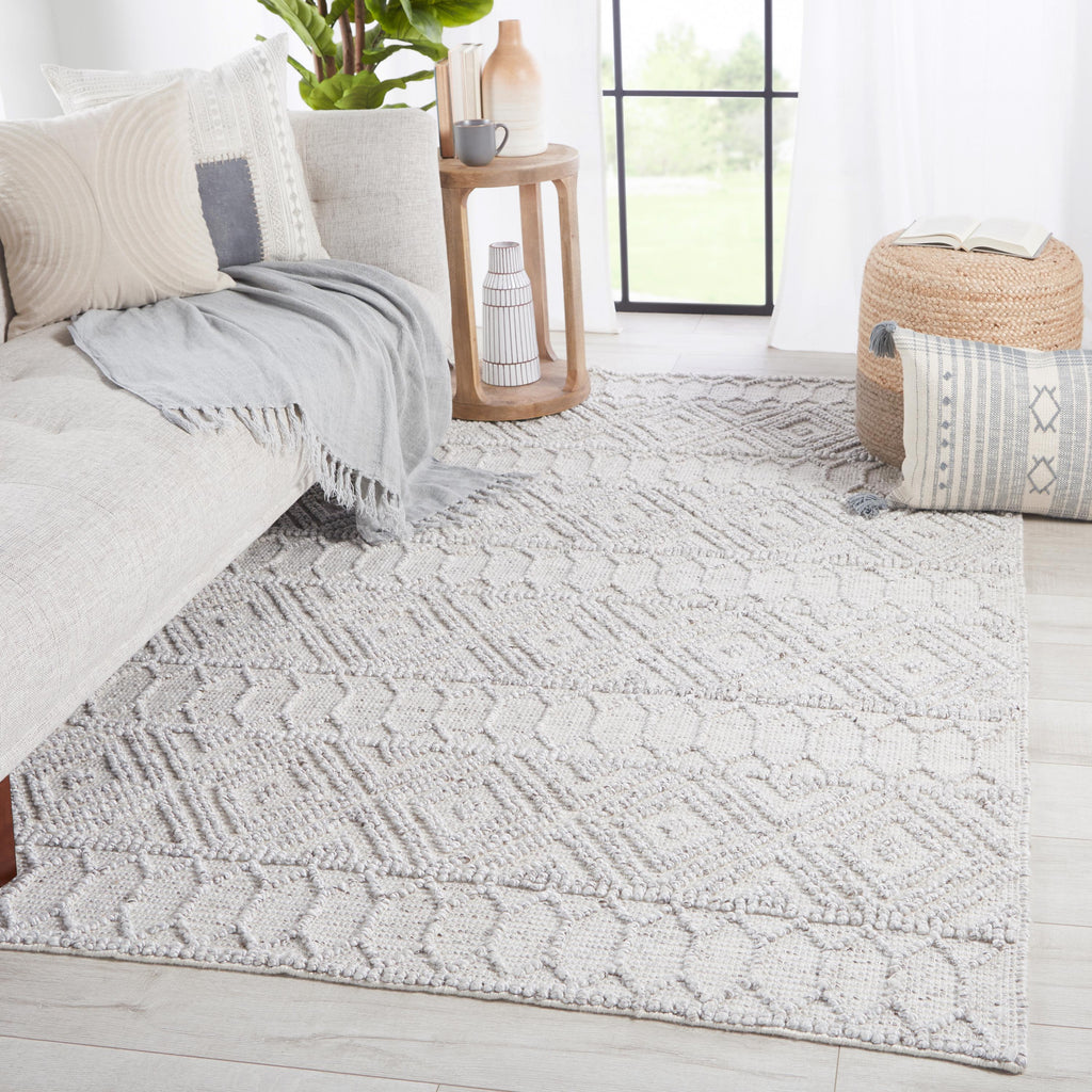 Jaipur Living Ismene Indoor/ Outdoor Trellis Light Gray/ White Area Rug (8'10"X11'9")