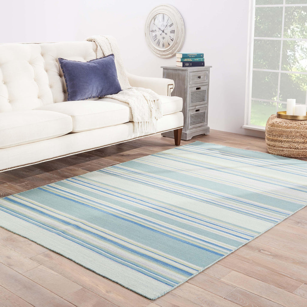 Jaipur Living Kiawah Handmade Striped Blue/ Turquoise Area Rug (10'X14')