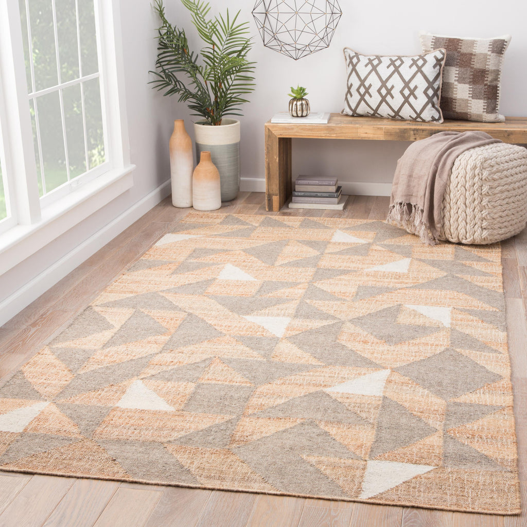 Jaipur Living Utah Handmade Geometric Beige/ Gray Area Rug (5'X8')