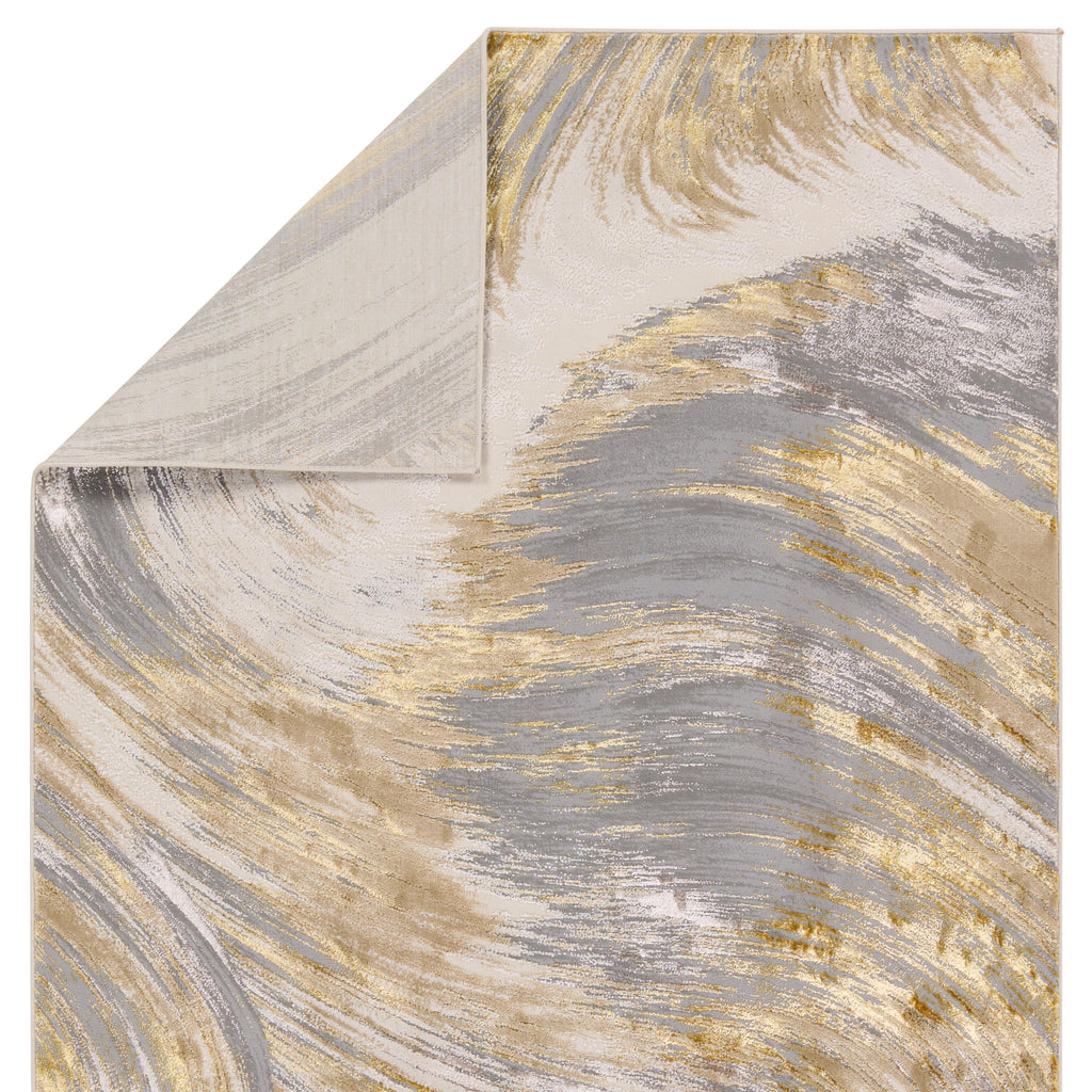 Jaipur Living Zione Abstract Gold/ Gray Runner Rug (3'3"X12')