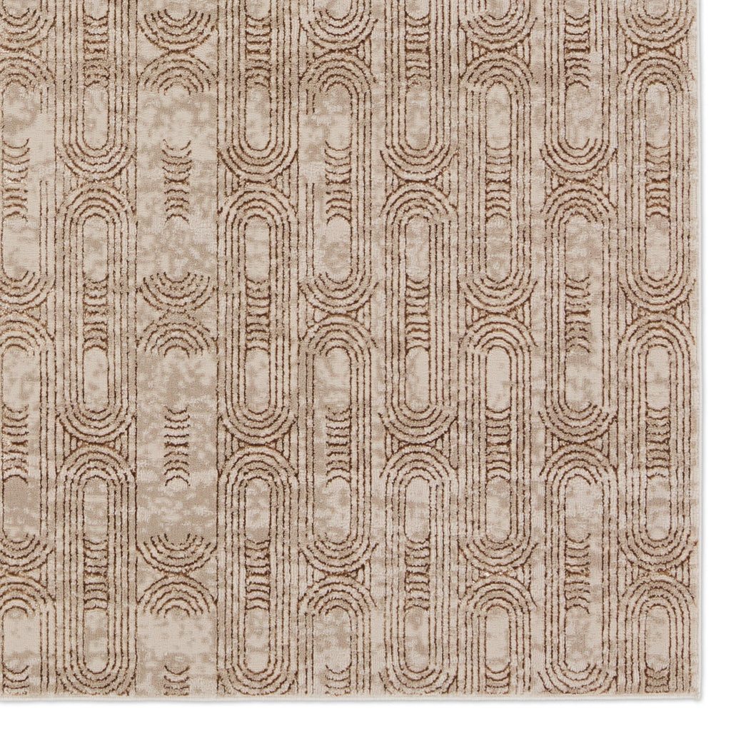 Jaipur Living Gimeas Geometric Gold/ Beige Runner Rug (2'2"X8')