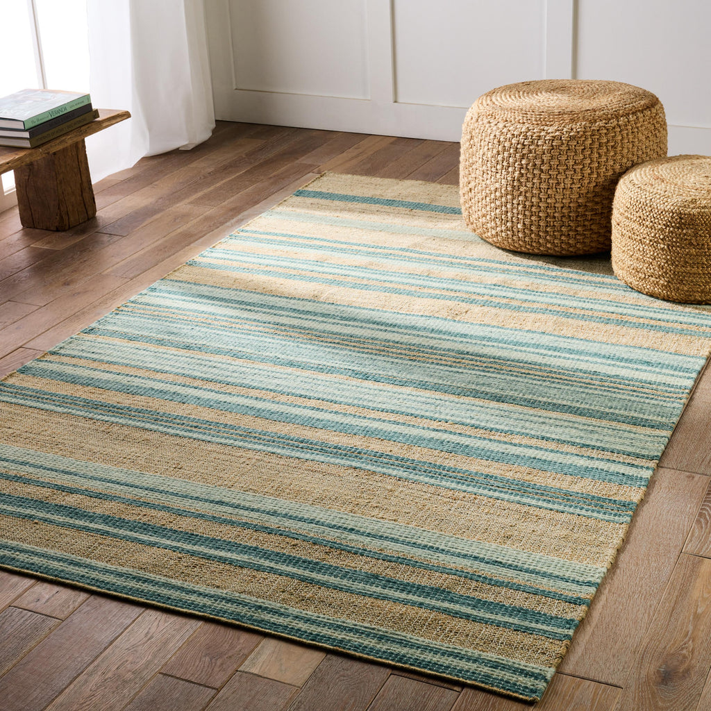 Jaipur Living Vitelli Handmade Striped Beige/ Blue Area Rug (9'X12')