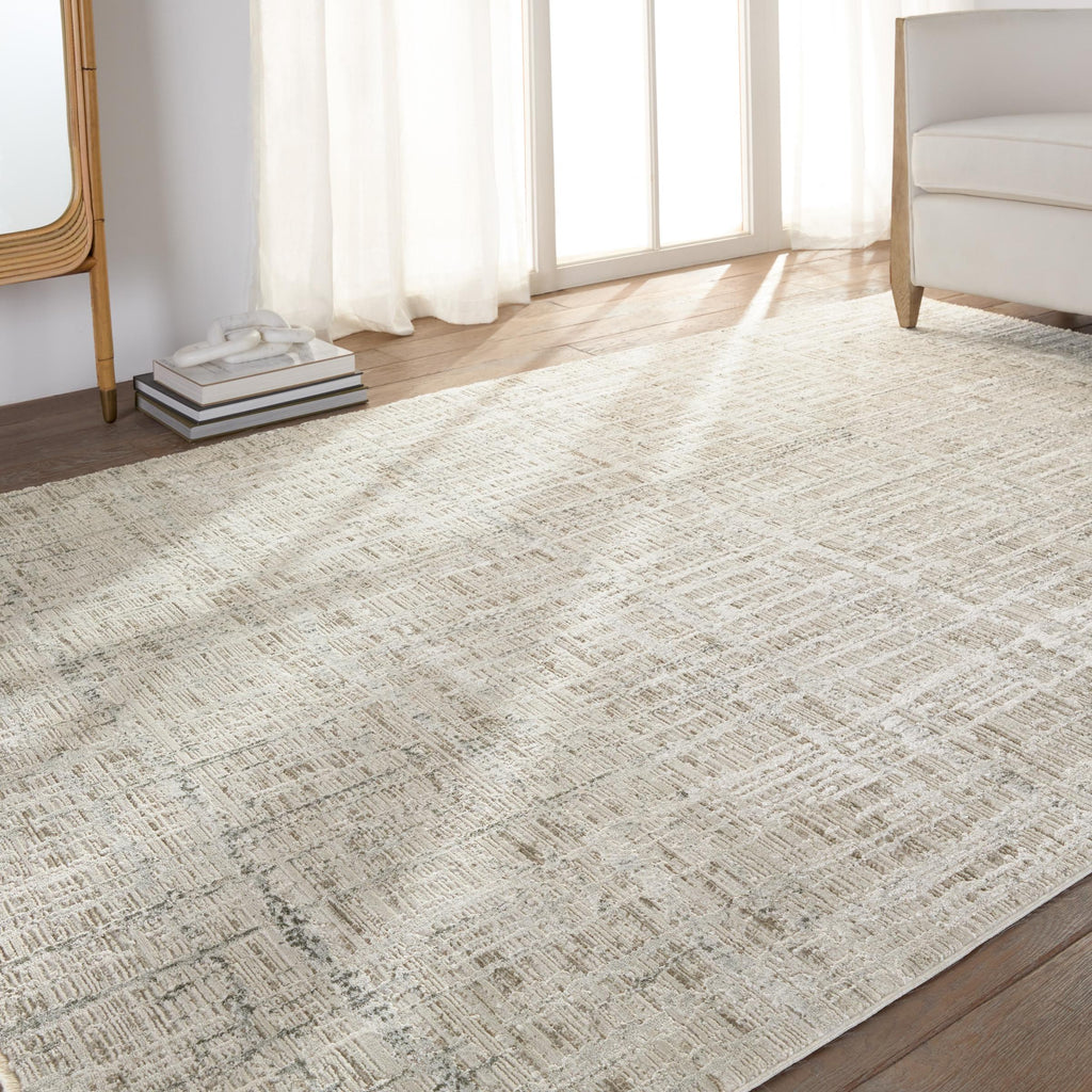 Vibe By Jaipur Living Sovis Abstract Light Gray/ Ivory Runner Rug (3'X8')