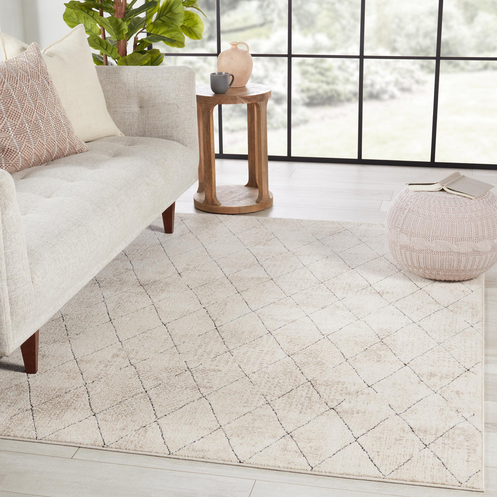 Vibe By Jaipur Living Annistyn Trellis Cream/ Black Area Rug (5'3"X7'6")