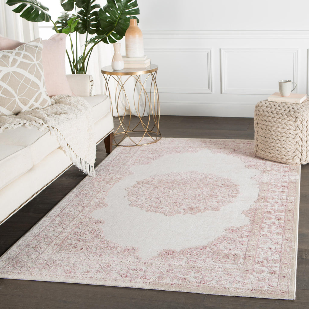 Jaipur Living Malo Medallion Pink/ White Area Rug (7'6"X9'6")