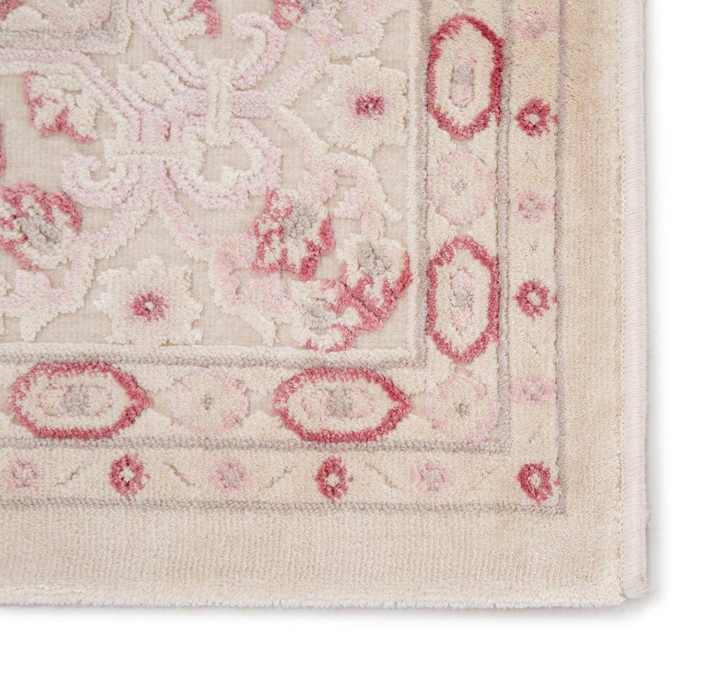 Jaipur Living Regal Damask Ivory/ Pink Runner Rug (2'6"X8')