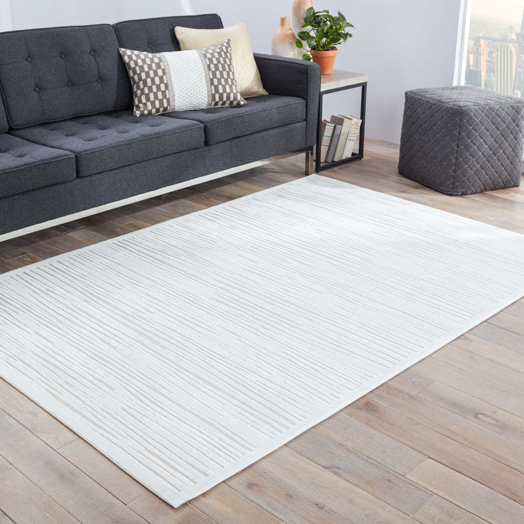 Jaipur Living Linea Abstract White/ Ivory Square Area Rug (6' Sqr)