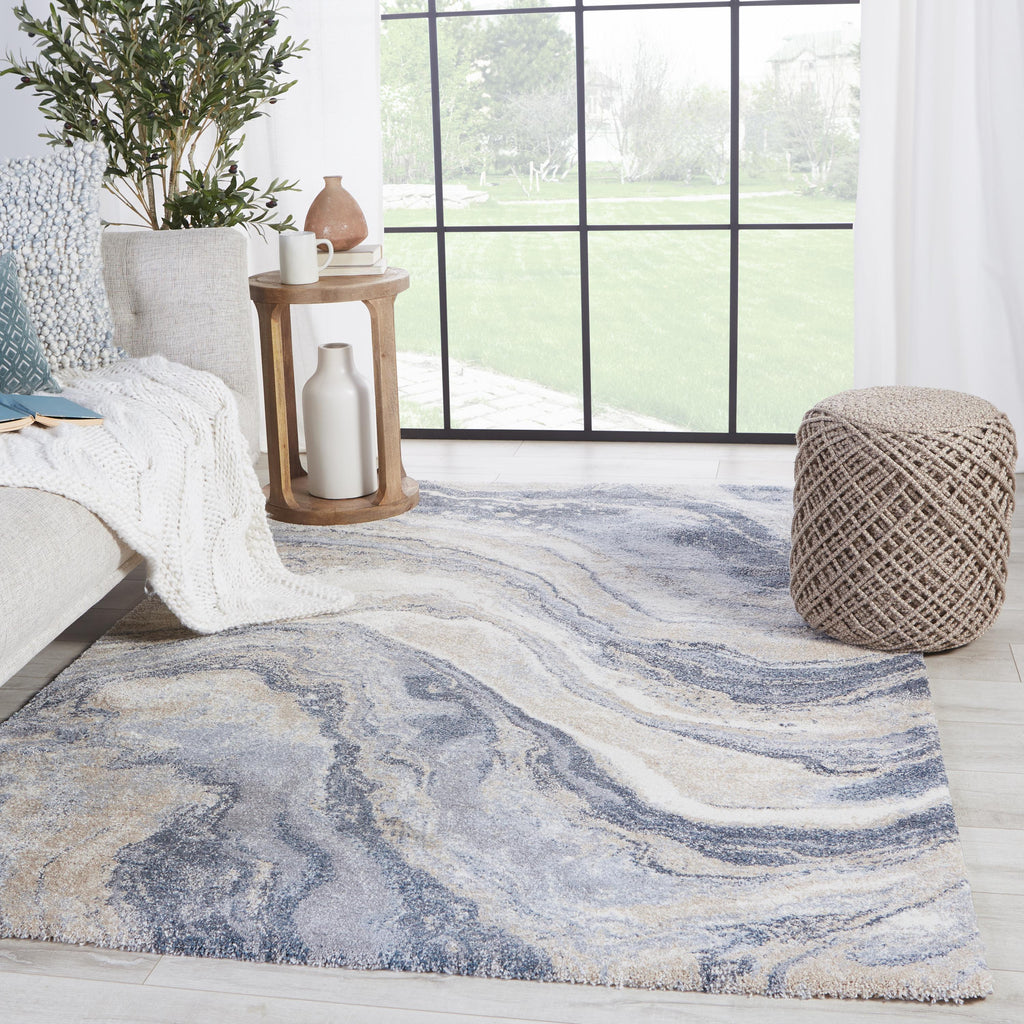 Vibe By Jaipur Living Orion Abstract Blue/ Light Gray Area Rug (5'X7'6")