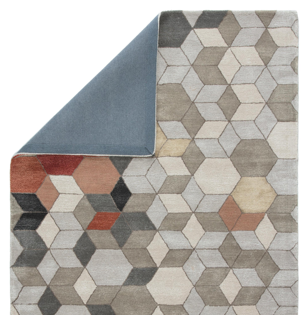 Jaipur Living Combs Handmade Geometric Light Gray/ Orange Area Rug (2'X3')