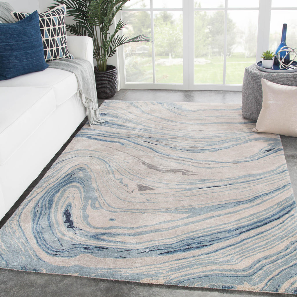 Jaipur Living Atha Handmade Abstract Blue/ Gray Area Rug (10'X14')