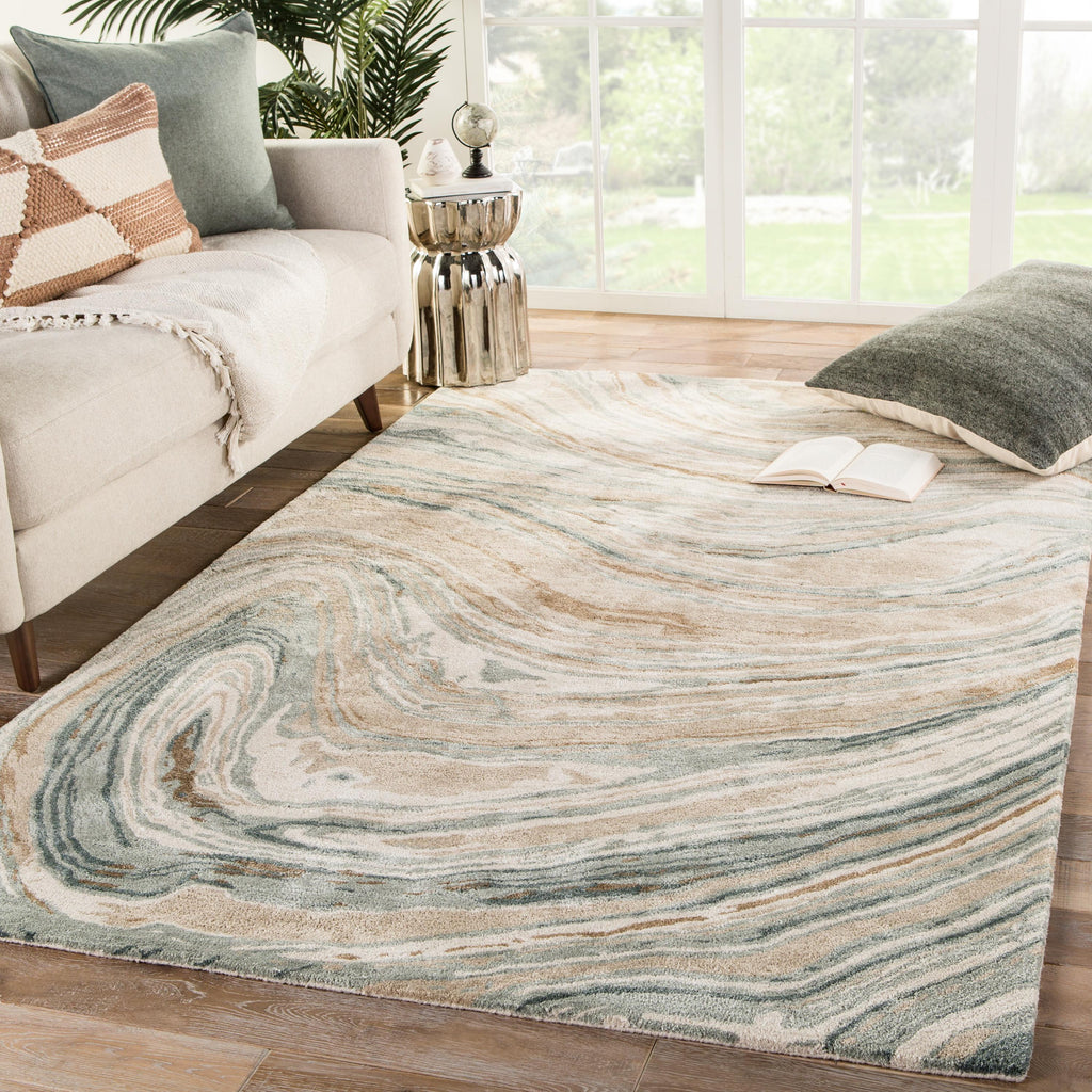 Jaipur Living Atha Handmade Abstract Tan/ Green Area Rug (2'X3')